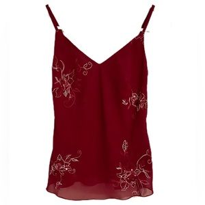 RED FLOWY TANK (size asian M)